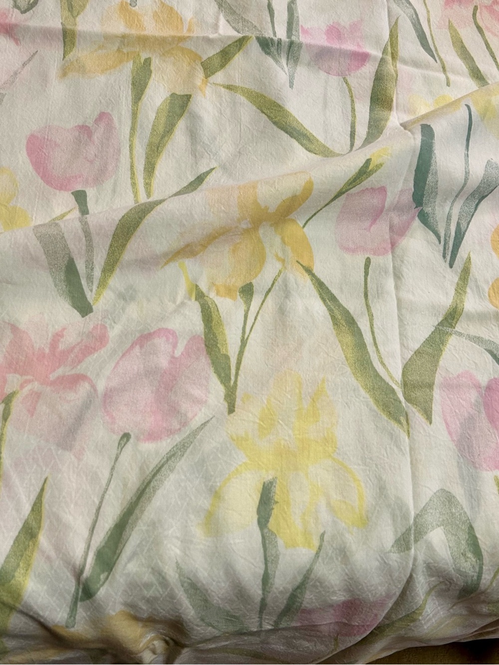 Vintage Floral Watercolor Tulip & Iris Twin Sheet Set